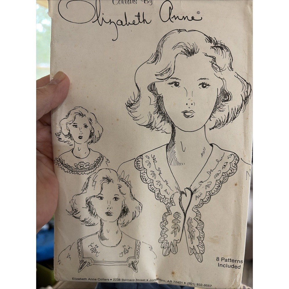 Vintage 1980 Elizabeth Anne Collars Sewing Pattern Uncut 8 Styles Included